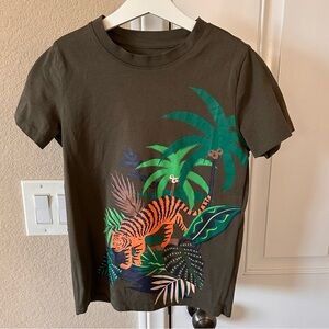 Lands’ End Dark Green Animals T-Shirt Size M (8)